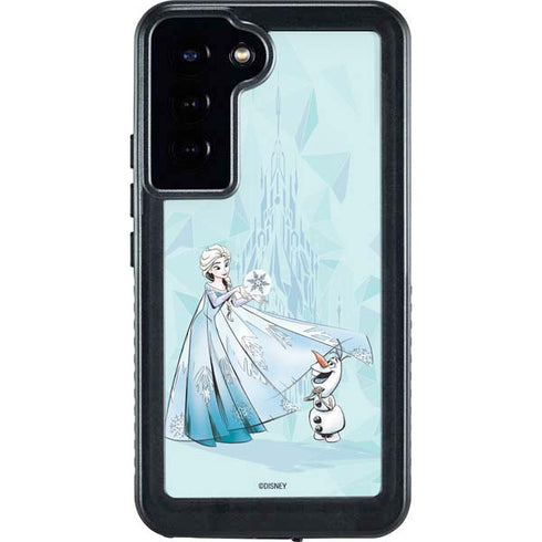 Disney Frozen Elsa and Olaf Art Galaxy S24 Plus Waterproof Case