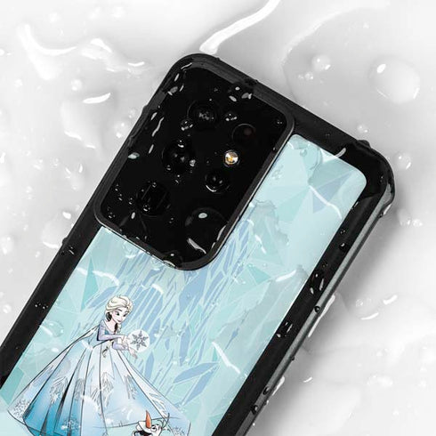Disney Frozen Elsa and Olaf Art Galaxy S24 Ultra Waterproof Case