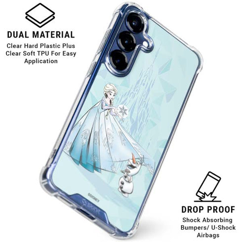 Disney Frozen Elsa and Olaf Art Galaxy S25 Plus Clear Case