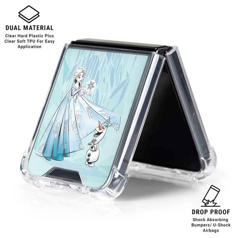 Disney Frozen Elsa and Olaf Art Galaxy Z Flip6 Clear Case