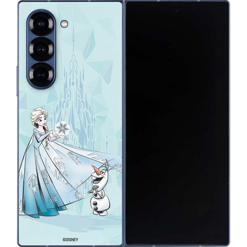 Disney Frozen Elsa and Olaf Art Galaxy Z Fold6 Skin
