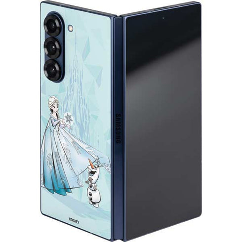 Disney Frozen Elsa and Olaf Art Galaxy Z Fold6 Skin