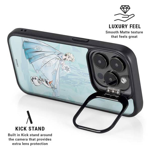 Disney Frozen Elsa and Olaf Art iPhone 15 Pro Max Kickstand Case
