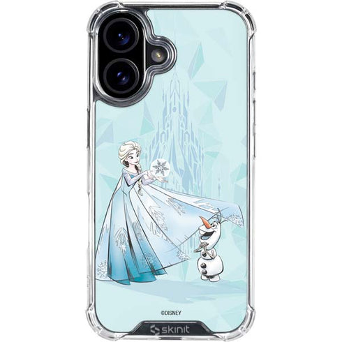 Disney Frozen Elsa and Olaf Art iPhone 16 Clear Case