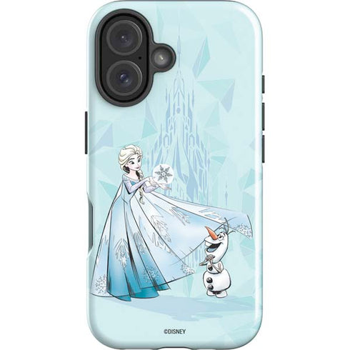 Disney Frozen Elsa and Olaf Art iPhone 16 Impact Case