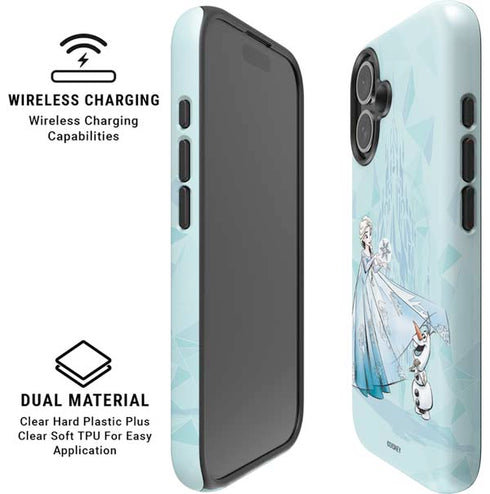 Disney Frozen Elsa and Olaf Art iPhone 16 Magsafe Impact Case