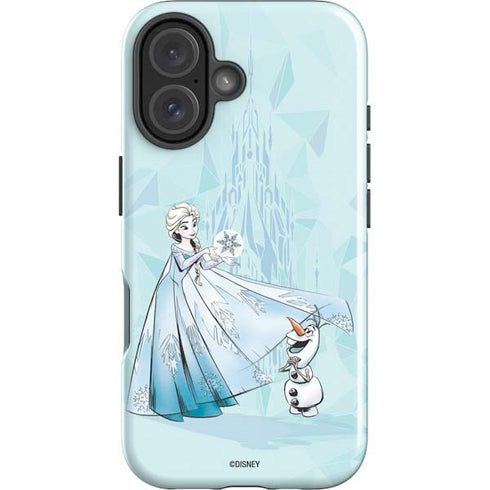 Disney Frozen Elsa and Olaf Art iPhone 16 Plus Impact Case
