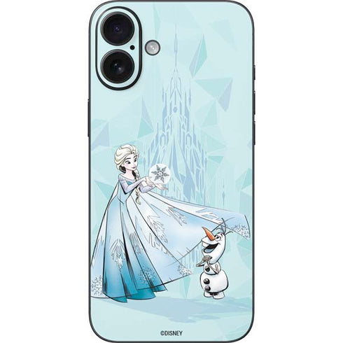 Disney Frozen Elsa and Olaf Art iPhone 16 Plus Skin