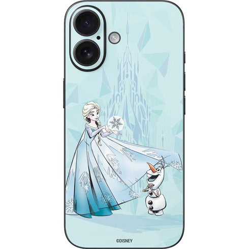 Disney Frozen Elsa and Olaf Art iPhone 16 Skin
