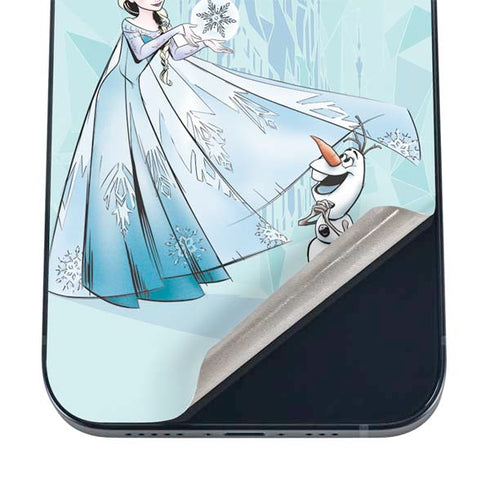 Disney Frozen Elsa and Olaf Art iPhone 16 Skin