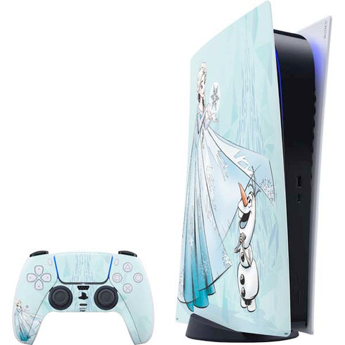 Disney Frozen Elsa and Olaf Art PlayStation PS5 Skins