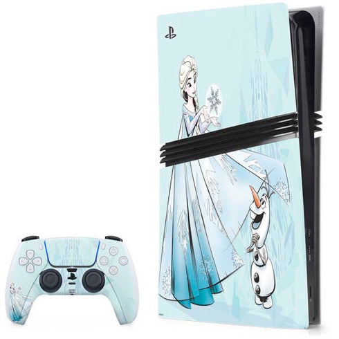 Disney Frozen Elsa and Olaf Art PS5 Pro Bundle Skin