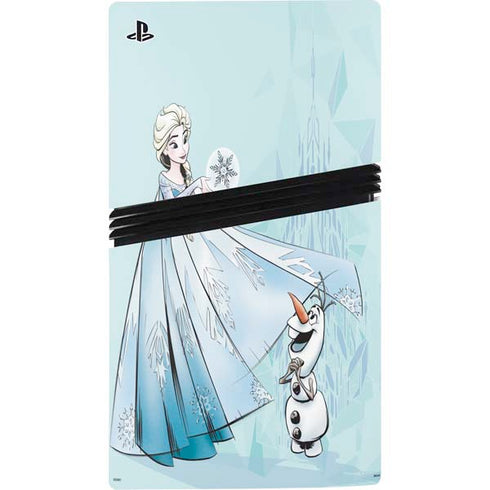 Disney Frozen Elsa and Olaf Art PS5 Pro Console Skin