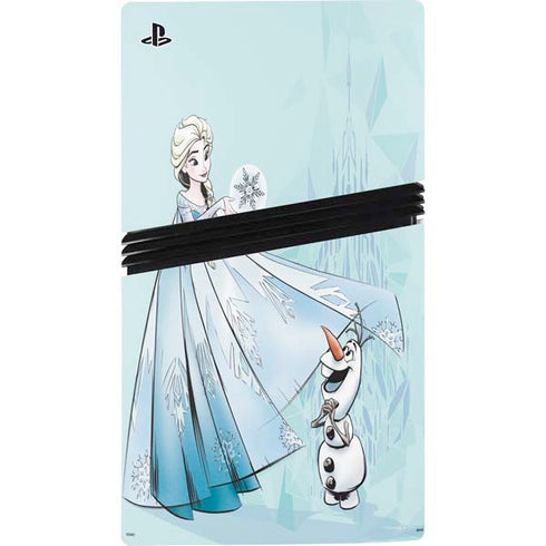 Disney Frozen Elsa and Olaf Art PS5 Pro Disk Console Skin