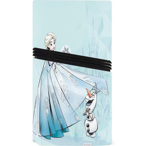 Disney Frozen Elsa and Olaf Art PS5 Pro Disk Console Skin