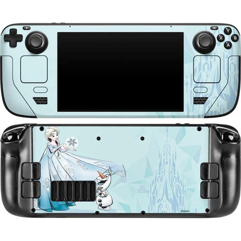 Disney Frozen Elsa and Olaf Art Steam Deck Handheld Gaming Computer OLED Skin