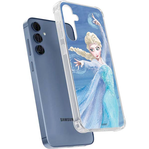 Disney Frozen Elsa Icy Powers Art Galaxy A35 5G Clear Case
