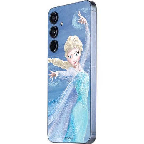 Disney Frozen Elsa Icy Powers Art Galaxy A35 5G Skin