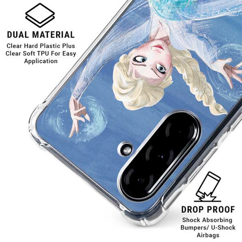 Disney Frozen Elsa Icy Powers Art Galaxy A36 5G Clear Case