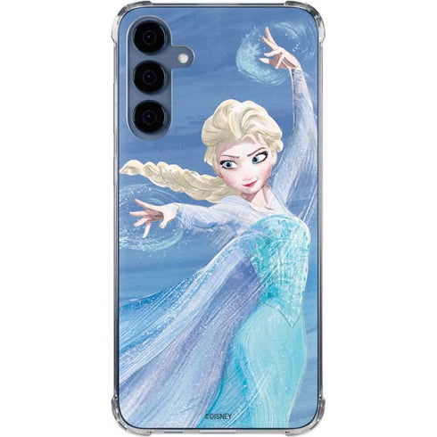 Disney Frozen Elsa Icy Powers Art Galaxy A55 5G Clear Case