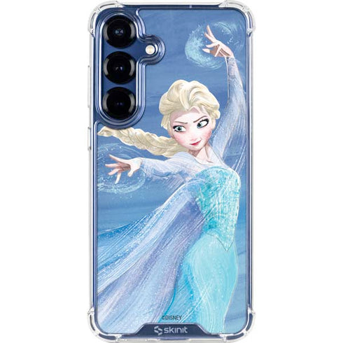 Disney Frozen Elsa Icy Powers Art Galaxy S25 Clear Case