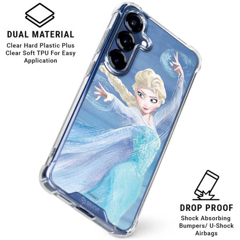 Disney Frozen Elsa Icy Powers Art Galaxy S25 Clear Case