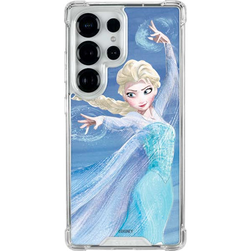 Disney Frozen Elsa Icy Powers Art Galaxy S25 Ultra Clear Case