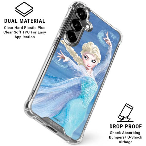 Disney Frozen Elsa Icy Powers Art Galaxy S26 Plus Clear Case