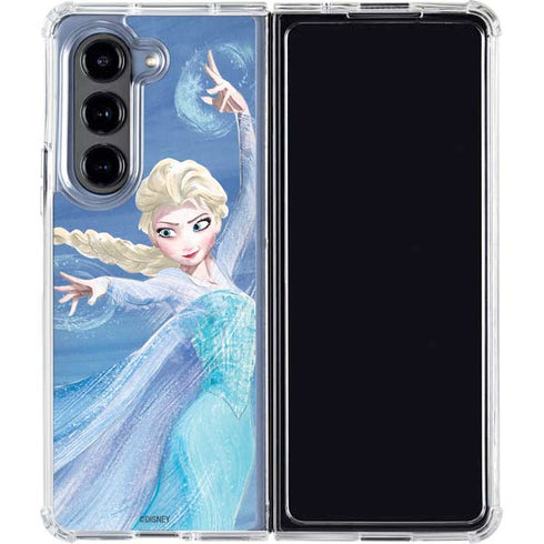 Disney Frozen Elsa Icy Powers Art Galaxy Z Fold5 5G Clear Case