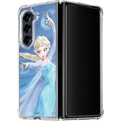Disney Frozen Elsa Icy Powers Art Galaxy Z Fold5 5G Clear Case