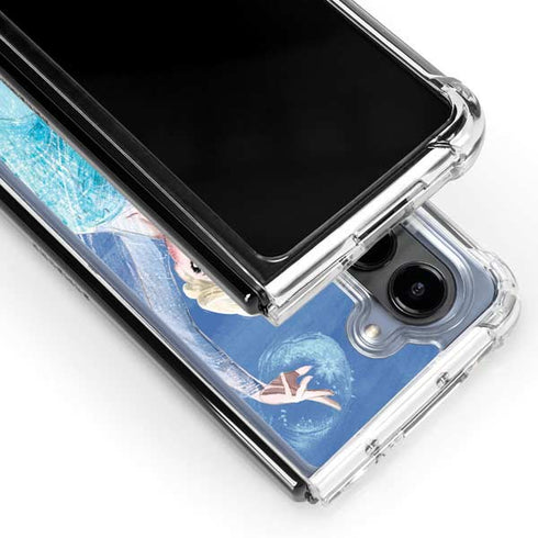 Disney Frozen Elsa Icy Powers Art Galaxy Z Fold5 5G Clear Case