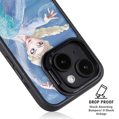 Disney Frozen Elsa Icy Powers Art iPhone 14 Plus Kickstand Case