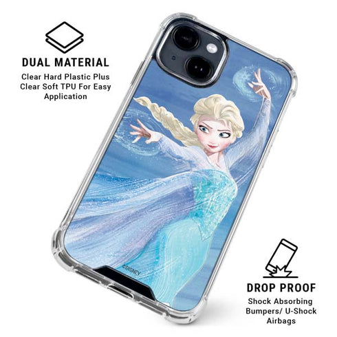 Disney Frozen Elsa Icy Powers Art iPhone 15 Clear Case