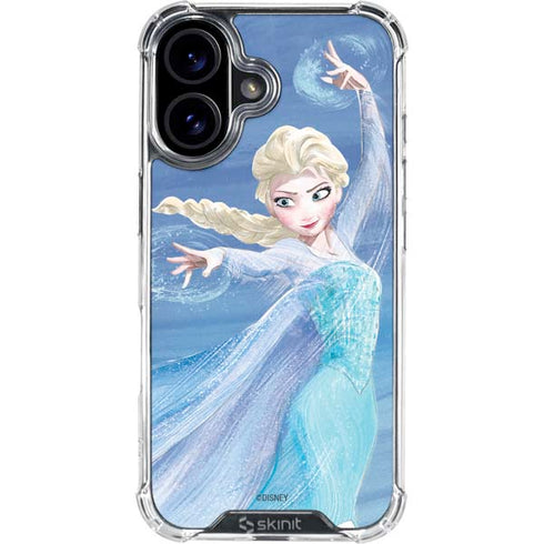 Disney Frozen Elsa Icy Powers Art iPhone 16 Plus Clear Case