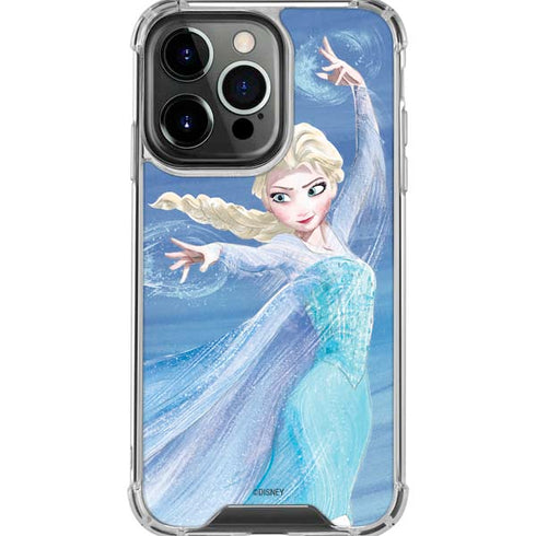 Disney Frozen Elsa Icy Powers Art iPhone 16 Pro Max Clear Case