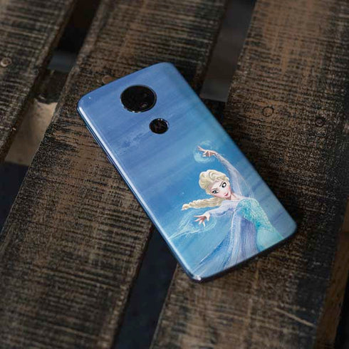 Disney Frozen Elsa Icy Powers Art Moto E5 Plus Skin