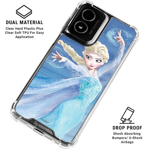 Disney Frozen Elsa Icy Powers Art Moto G Power 5G (2024) Clear Case