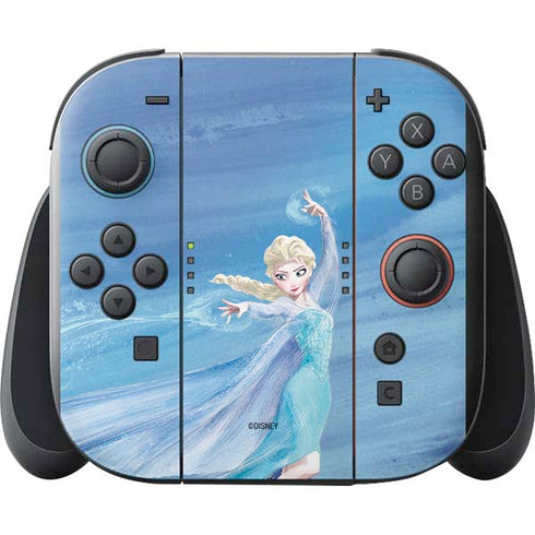 Disney Frozen Elsa Icy Powers Art Nintendo Switch 2 (2025) with Joy-Con Skin