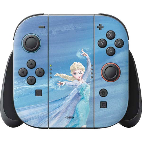Disney Frozen Elsa Icy Powers Art Nintendo Switch 2 (2025) Joy-Con Controller Skin