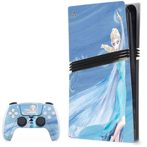 Disney Frozen Elsa Icy Powers Art PS5 Pro Bundle Skin