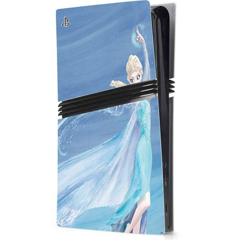 Disney Frozen Elsa Icy Powers Art PS5 Pro Console Skin