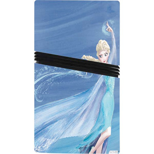 Disney Frozen Elsa Icy Powers Art PS5 Pro Console Skin