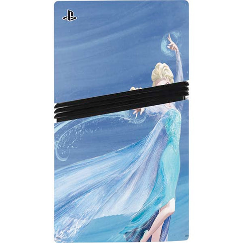 Disney Frozen Elsa Icy Powers Art PS5 Pro Disk Console Skin