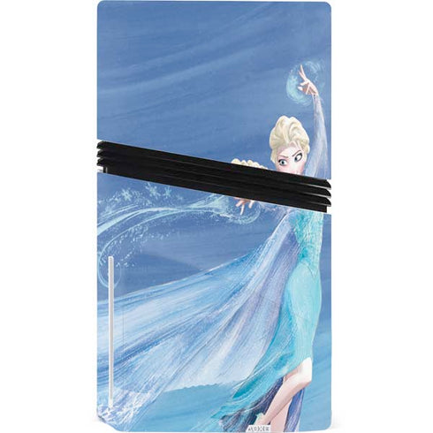 Disney Frozen Elsa Icy Powers Art PS5 Pro Disk Console Skin