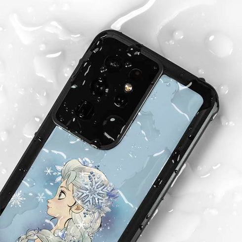 Disney Frozen Elsa Side Portrait Art Galaxy S24 Ultra Waterproof Case