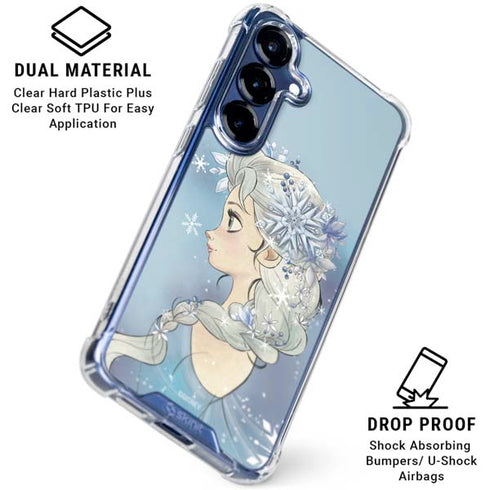 Disney Frozen Elsa Side Portrait Art Galaxy S25 Plus Clear Case