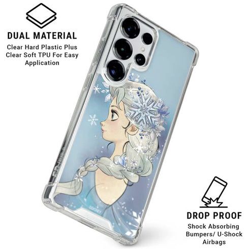Disney Frozen Elsa Side Portrait Art Galaxy S26 Ultra Clear Case