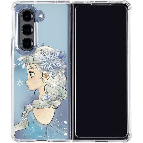 Disney Frozen Elsa Side Portrait Art Galaxy Z Fold5 5G Clear Case