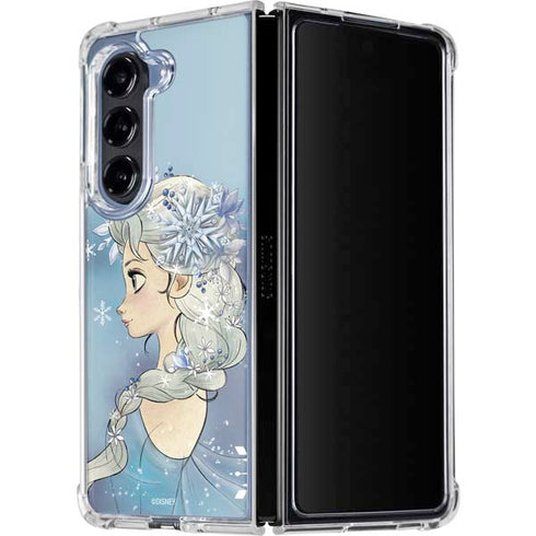 Disney Frozen Elsa Side Portrait Art Galaxy Z Fold5 5G Clear Case