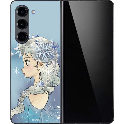 Disney Frozen Elsa Side Portrait Art Galaxy Z Fold5 5G Skin